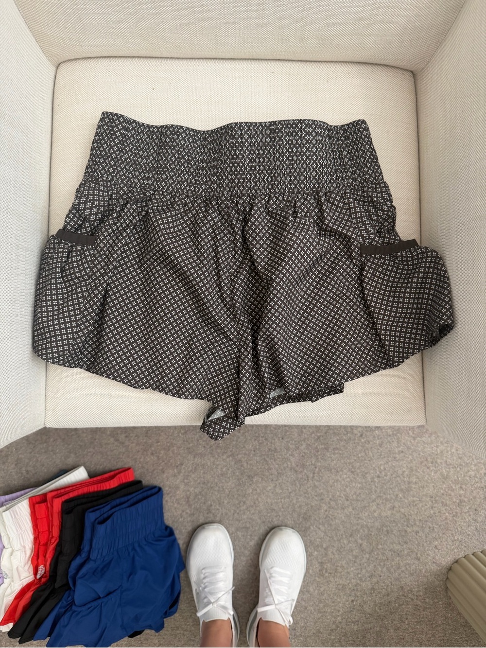 FP Movement by Free People Black Geometric Smocked Waist Shorts - Picture 3 of 3